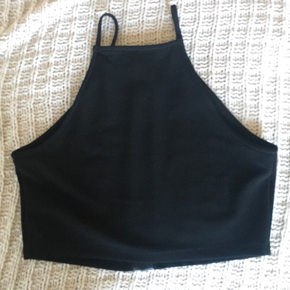 Forever 21 Black High Neck Crop Top - Picture 2 of 4